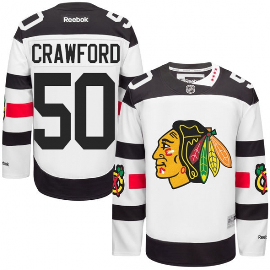 Men's Reebok Chicago Blackhawks #50 Corey Crawford Authentic White 2016 Stadium Series NHL Jersey - Ujersey