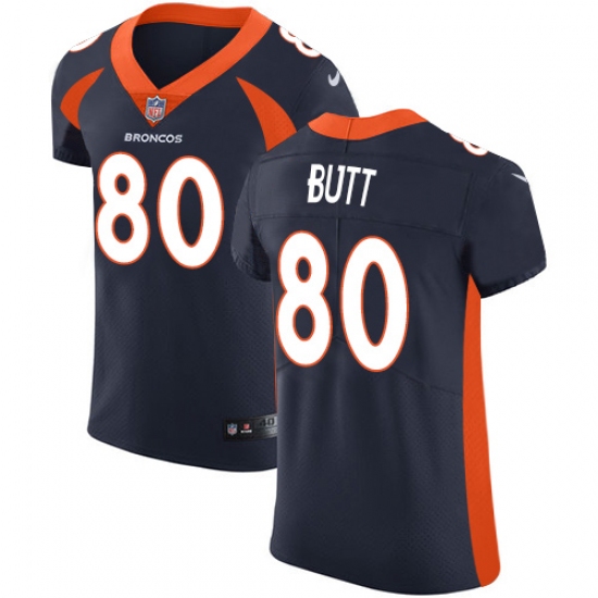 Men's Nike Denver Broncos #80 Jake Butt Navy Blue Alternate Vapor Untouchable Elite Player NFL Jersey - Ujersey