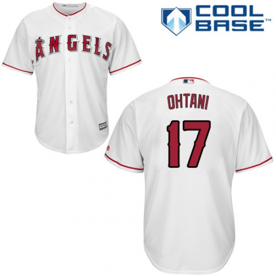 Youth Majestic Los Angeles Angels of Anaheim #17 Shohei Ohtani Replica White Home Cool Base MLB Jersey - Ujersey