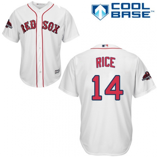 Youth Majestic Boston Red Sox #14 Jim Rice Authentic White Home Cool Base 2018 World Series Champions MLB Jersey - Ujersey