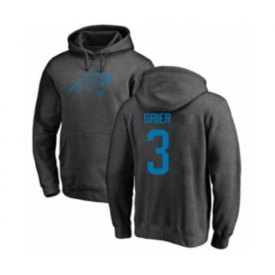 Football Carolina Panthers #3 Will Grier Ash One Color Pullover Hoodie - Ujersey