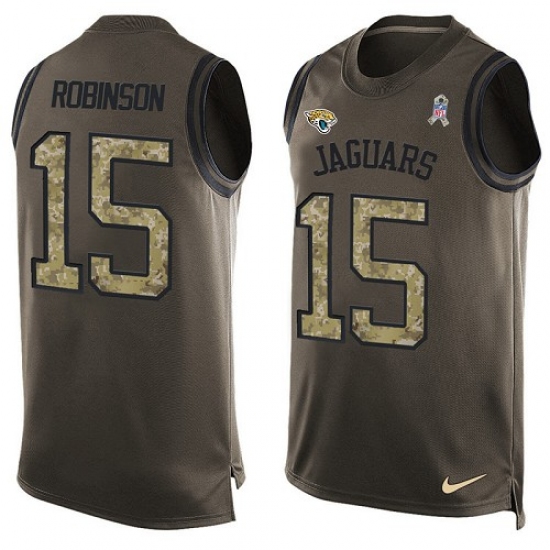 Men's Nike Jacksonville Jaguars #15 Allen Robinson Limited Green Salute to Service Tank Top NFL Jersey - Ujersey