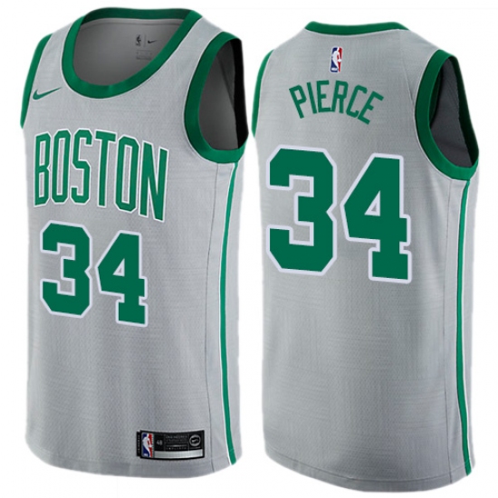Women's Nike Boston Celtics #34 Paul Pierce Swingman Gray NBA Jersey - City Edition - Ujersey
