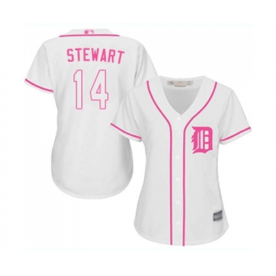 Women's Detroit Tigers #14 Christin Stewart Replica White Fashion Cool Base Baseball Jersey - Ujersey