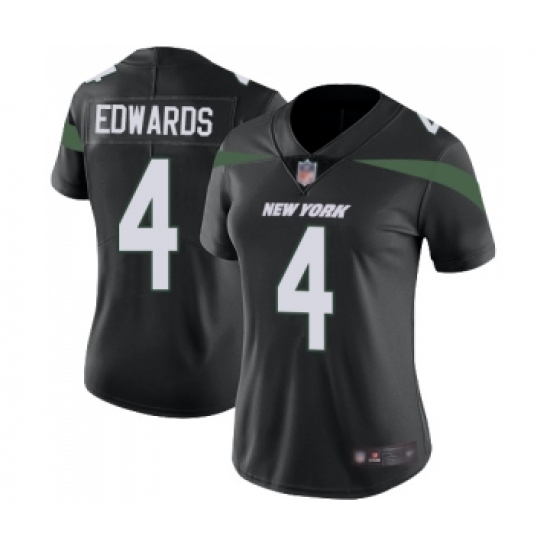 Women's New York Jets #4 Lac Edwards Black Alternate Vapor Untouchable Limited Player Football Jersey - Ujersey