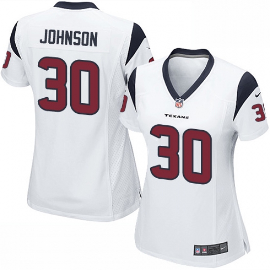 Women's Nike Houston Texans #30 Kevin Johnson Game White NFL Jersey - Ujersey