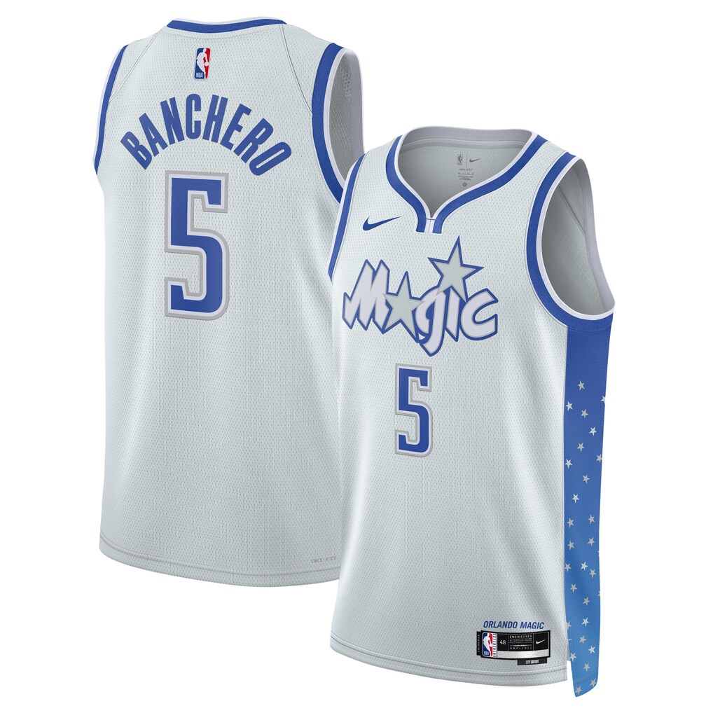 Unisex Orlando Magic Paolo Banchero Nike Silver 2025/26 Swingman Jersey - City Edition - SUjersey01