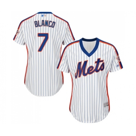 Women's New York Mets #7 Gregor Blanco Authentic White Alternate Cool Base Baseball Jersey - Ujersey