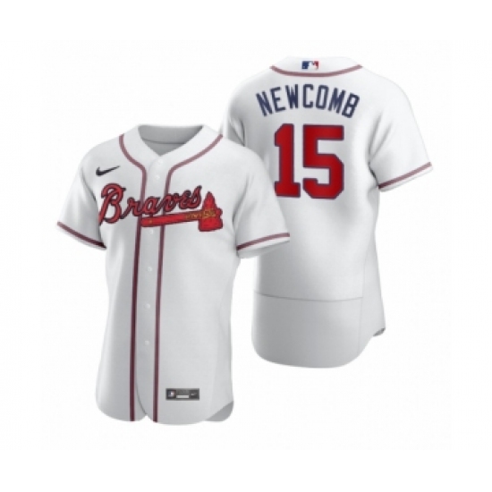 Men's Atlanta Braves #15 Sean Newcomb Nike White 2020 Authentic Jersey