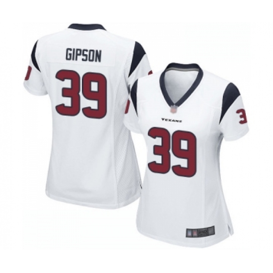 Women's Houston Texans #39 Tashaun Gipson Game White Football Jersey - Ujersey