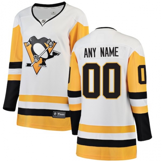 Women's Pittsburgh Penguins Fanatics Branded White Away Breakaway Custom Jersey - Ujersey