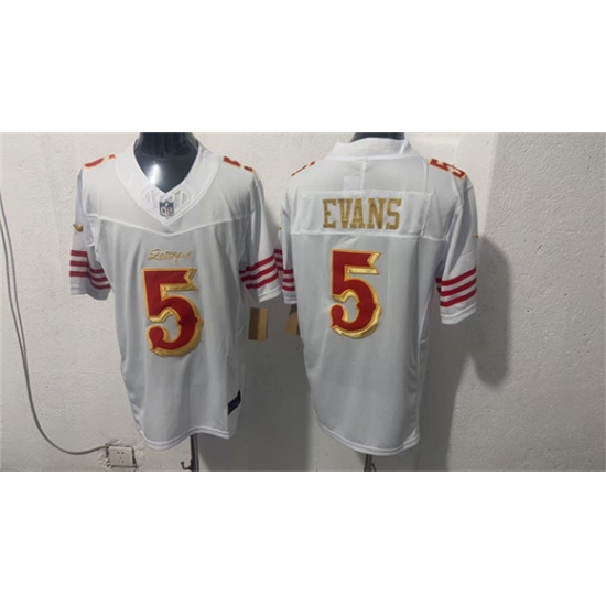 Men's San Francisco 49ers #5 Mike Evans White Gold 2026 F.U.S.E. “Rivalries” Vapor Limited Football Stitched Jersey - Ujersey