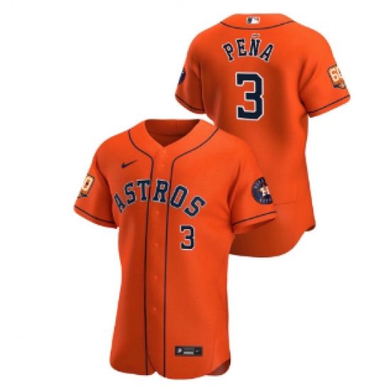 Men's Houston Astros #3 Jeremy Pena Orange 60th Anniversary Flex Base Stitched Baseball Jersey - Ujersey