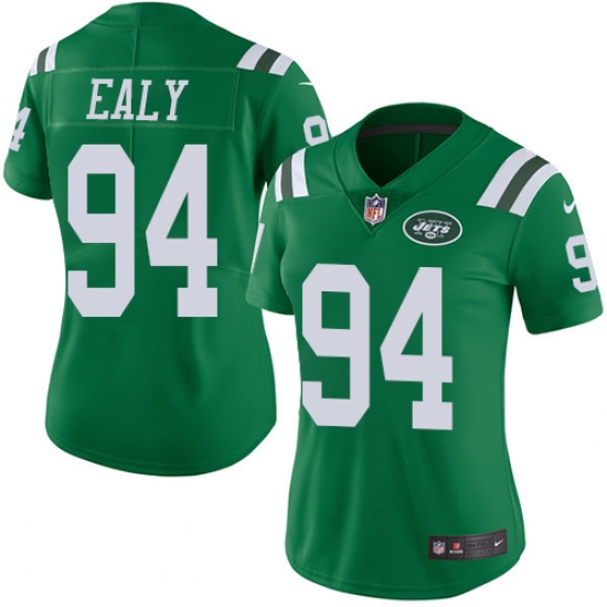 Women's Nike New York Jets #94 Kony Ealy Limited Green Rush Vapor Untouchable NFL Jersey - Ujersey