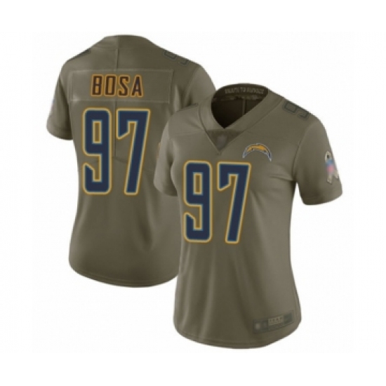 Women's Los Angeles Chargers #97 Joey Bosa Limited Olive 2017 Salute to Service Football Jersey - Ujersey
