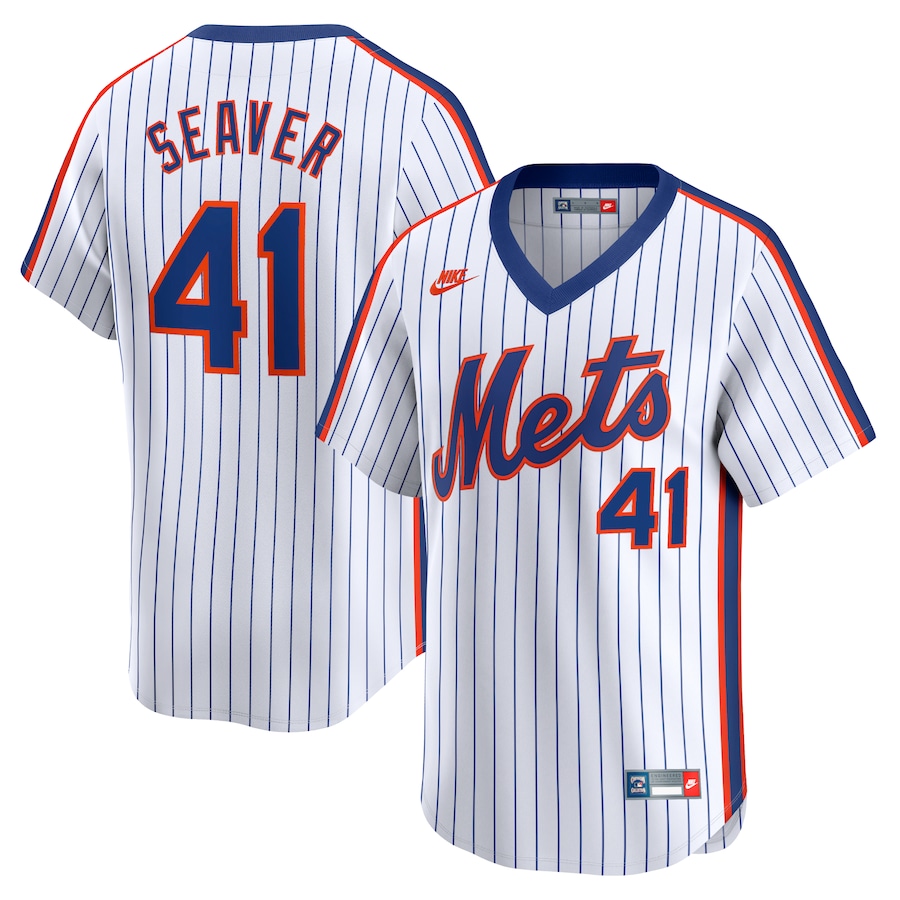 Women's New York Mets Nike White Tom Seaver Throwback Cooperstown Limited Jersey - Ujersey NHL