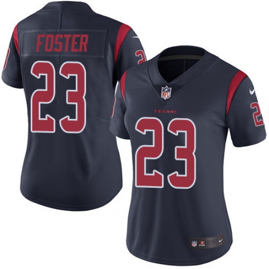Women's Nike Houston Texans #23 Arian Foster Limited Navy Blue Rush Vapor Untouchable NFL Jersey - Ujersey