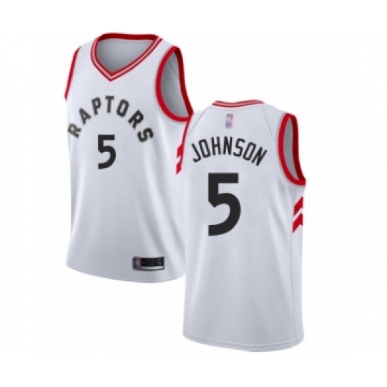 Women's Toronto Raptors #5 Stanley Johnson Swingman White Basketball Jersey - Association Edition - Ujersey
