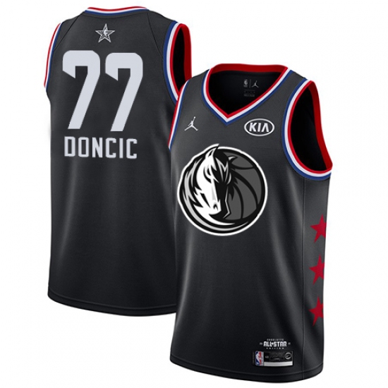 Youth Nike Dallas Mavericks #77 Luka Doncic Black Basketball Jordan Swingman 2019 All-Star Game Jersey - Ujersey