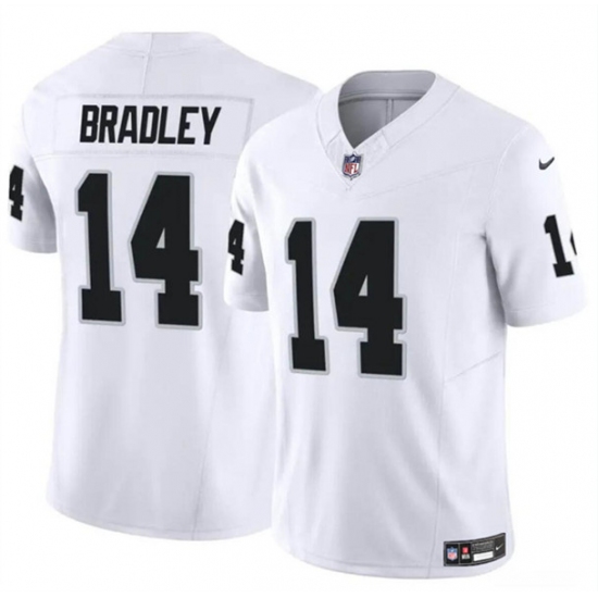 Men's Las Vegas Raiders #14 Carter Bradley White F.U.S.E. Vapor Football Stitched Jersey - Ujersey