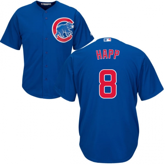 Youth Majestic Chicago Cubs #8 Ian Happ Authentic Royal Blue Alternate Cool Base MLB Jersey - Ujersey