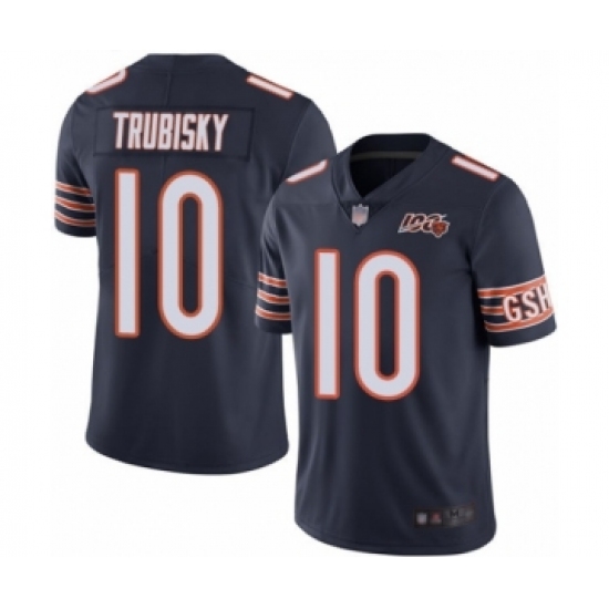 Youth Chicago Bears #10 Mitchell Trubisky Navy Blue Team Color 100th Season Limited Football Jersey - Ujersey