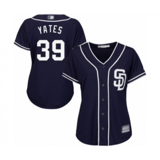 Women's San Diego Padres #39 Kirby Yates Authentic Navy Blue Alternate 1 Cool Base Baseball Jersey - Ujersey