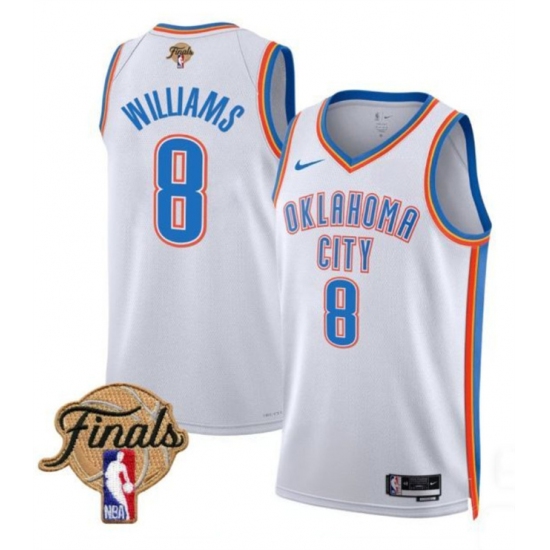 Men's Oklahoma City Thunder #8 Jalen Williams White 2025 Finals Association Edition Stitched Basketball Jersey - Ujersey