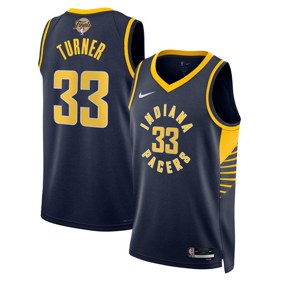 Unisex Indiana Pacers Myles Turner Nike Navy 2025 NBA Finals Swingman Jersey - Icon Edition