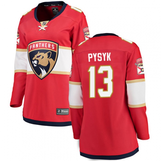 Women's Florida Panthers #13 Mark Pysyk Fanatics Branded Red Home Breakaway NHL Jersey - Ujersey