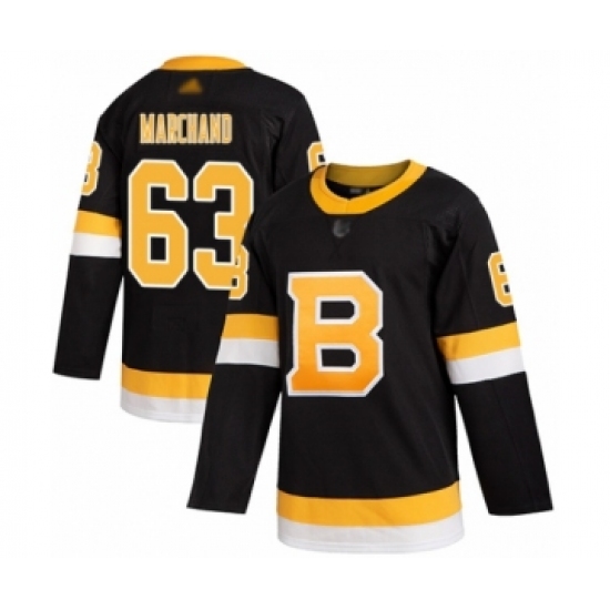 Men's Boston Bruins #63 Brad Marchand Authentic Black Alternate Hockey Jersey - Ujersey