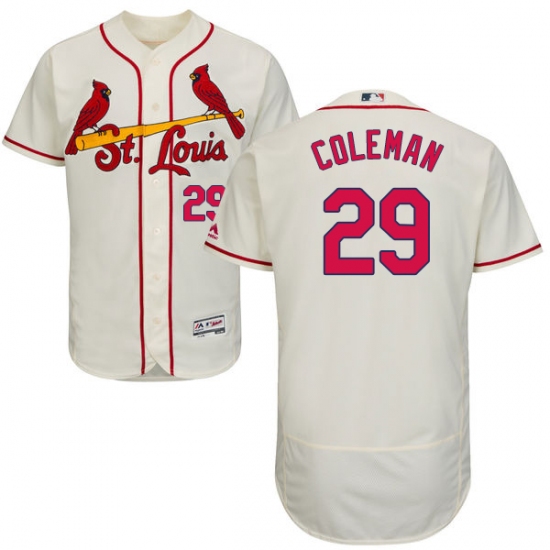 Men's Majestic St. Louis Cardinals #29 Vince Coleman Cream Alternate Flex Base Authentic Collection MLB Jersey - Ujersey