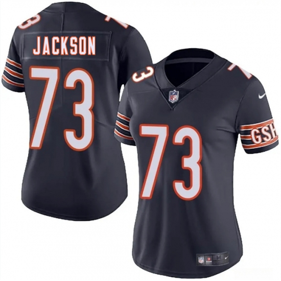 Women's Chicago Bears #73 Jonah Jackson Navy 2025 Vapor Stitched Jersey(Run Small) - Ujersey