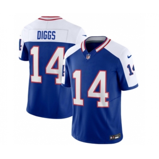 Men's Nike Buffalo Bills #14 Stefon Diggs Blue White 2023 F.U.S.E. Throwback Vapor Untouchable Limited Football Stitched Jersey