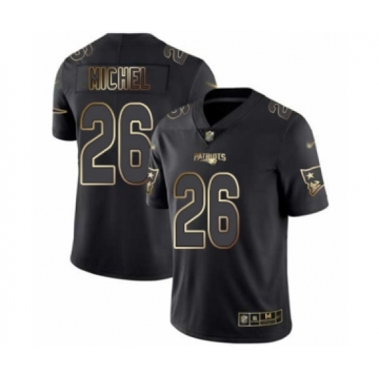 Men's New England Patriots #26 Sony Michel Black Gold Vapor Untouchable Limited Football Jersey - Ujersey