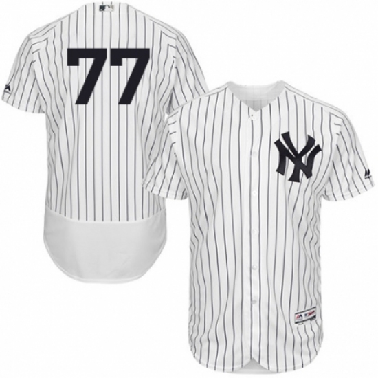 Men's Majestic New York Yankees #77 Clint Frazier White Home Flex Base Authentic Collection MLB Jersey - Ujersey