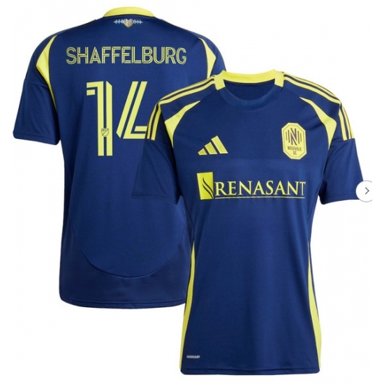 Mens Nashville SC Jacob Shaffelburg adidas Navy 2025 The Heart of Nashville Kit Replica Player Jersey - Ujersey