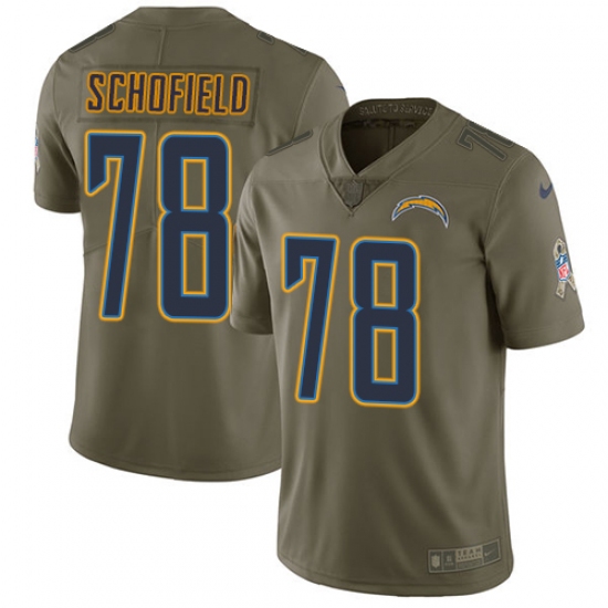 Men's Nike Los Angeles Chargers #78 Michael Schofield Limited Olive 2017 Salute to Service NFL Jersey - Ujersey