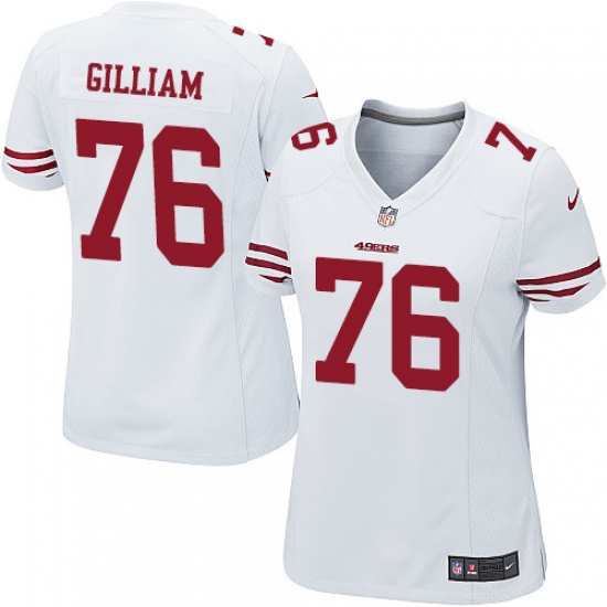Women's Nike San Francisco 49ers #76 Garry Gilliam Game White NFL Jersey - Ujersey