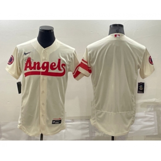 Men's Los Angeles Angels Blank Number Cream 2022 City Connect Flex Base Stitched Jersey - Ujersey