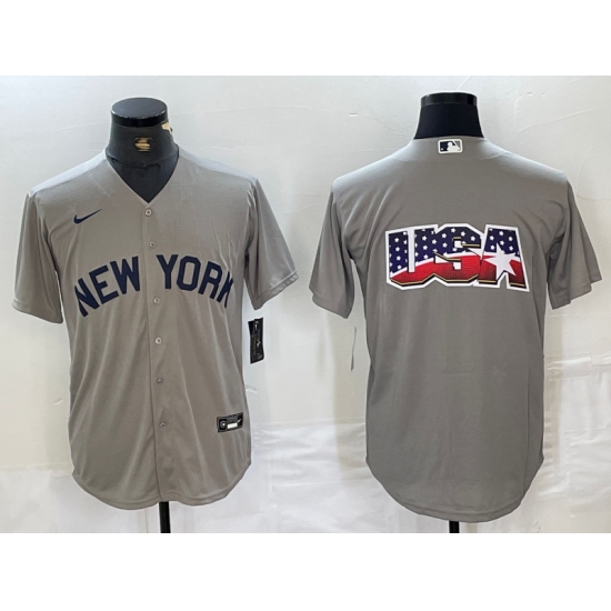 Men's New York Yankees Blank 2021 Grey Field of Dreams Cool Base Stitched Baseball Jerseys - Ujersey