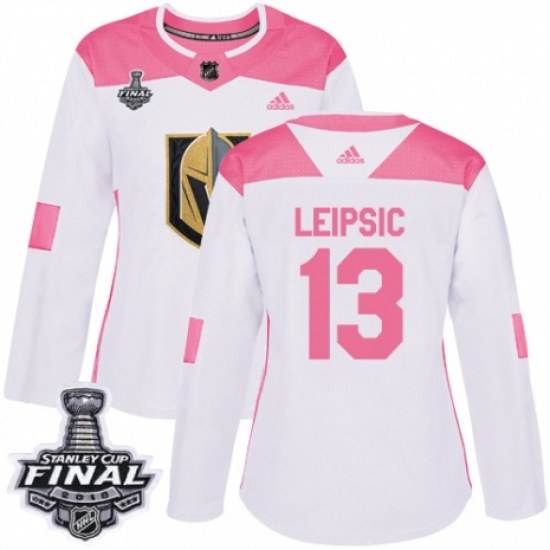 Women's Adidas Vegas Golden Knights #13 Brendan Leipsic Authentic White/Pink Fashion 2018 Stanley Cup Final NHL Jersey - Ujersey