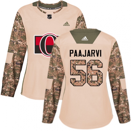 Women's Adidas Ottawa Senators #56 Magnus Paajarvi Authentic Camo Veterans Day Practice NHL Jersey - Ujersey