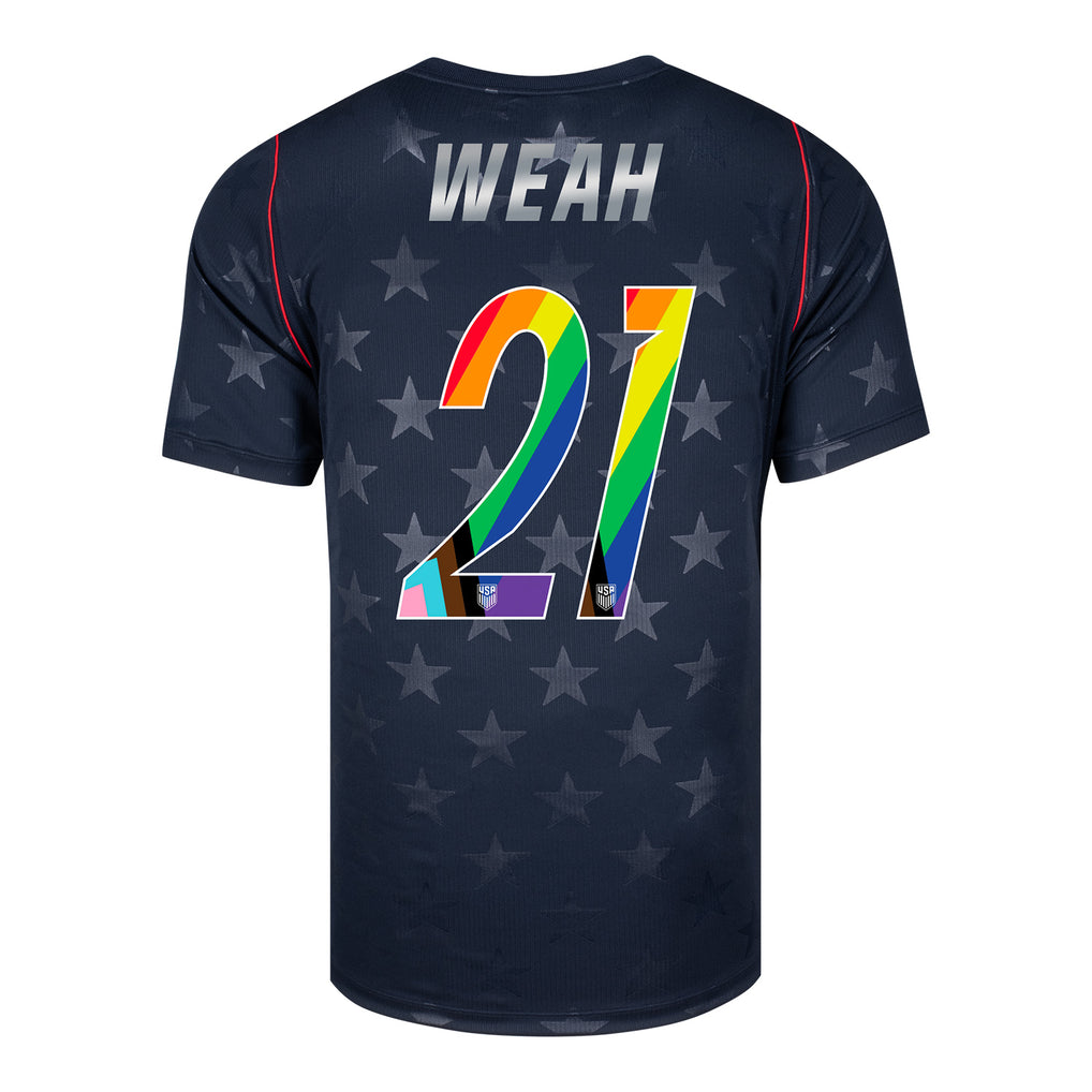 Men's Nike USMNT 2026Timothy Weah Pride Away Stadium Jersey - Stars - Ujersey