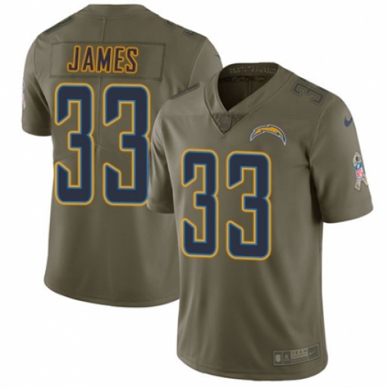 Youth Nike Los Angeles Chargers #33 Derwin James Limited Olive 2017 Salute to Service NFL Jersey - Ujersey