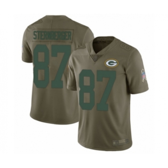 Men's Green Bay Packers #87 Jace Sternberger Limited Olive 2017 Salute to Service Football Jersey - Ujersey