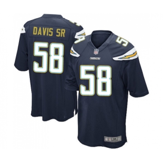 Men's Los Angeles Chargers #58 Thomas Davis Sr Game Navy Blue Team Color Football Jersey - Ujersey