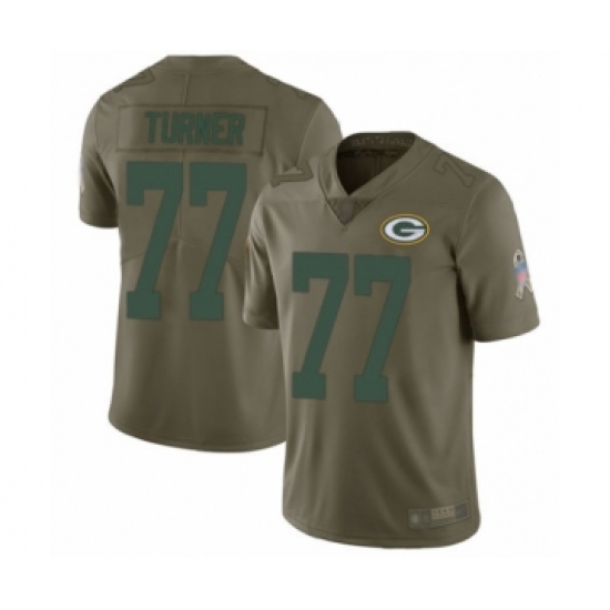Youth Green Bay Packers #77 Billy Turner Limited Olive 2017 Salute to Service Football Jersey - Ujersey