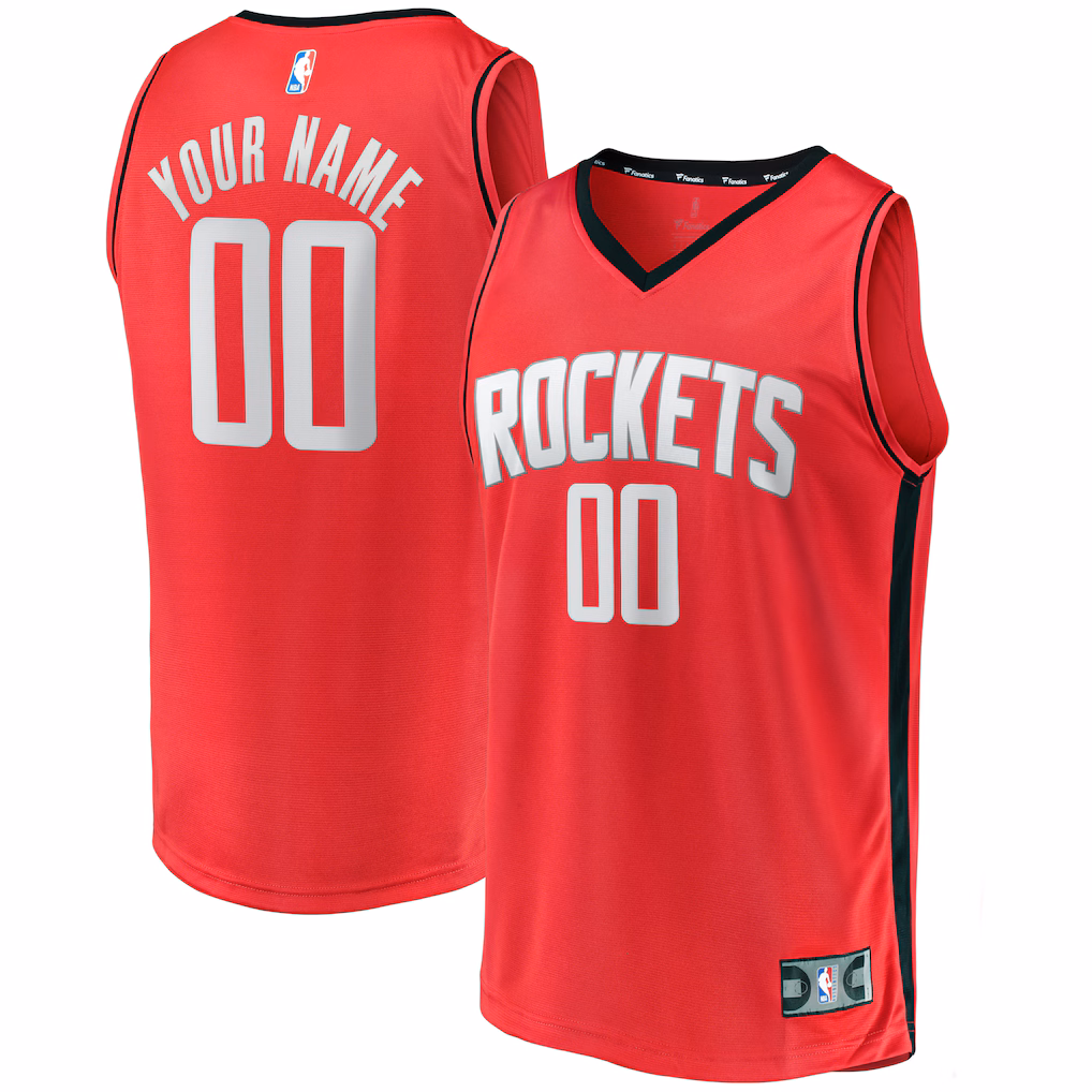 Men's Houston Rockets Fanatics Red Fast Break Custom Replica Jersey - Icon Edition - Vujersey Los Angeles Rams