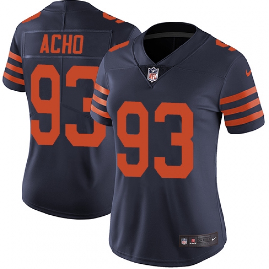 Women's Nike Chicago Bears #93 Sam Acho Navy Blue Alternate Vapor Untouchable Elite Player NFL Jersey - Ujersey